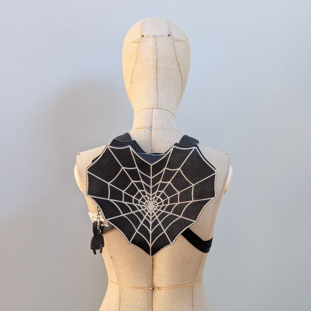 Mad Engine Small Black Spiderweb Backpack - New